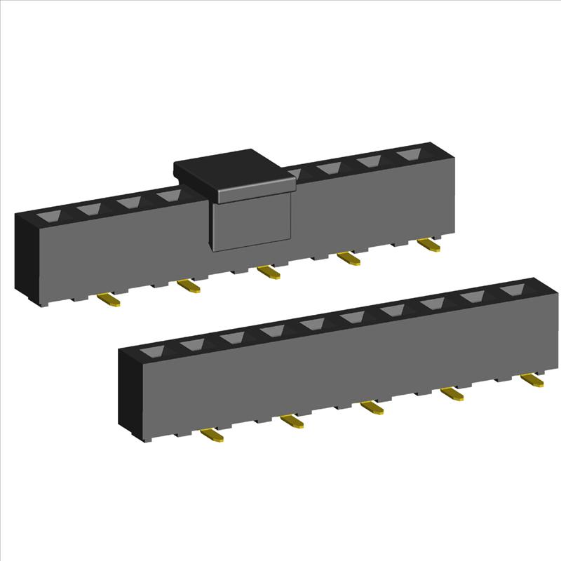 2.54mm PCB Socket Single Row Three Sides Contact SMD Type.(H=5.0)